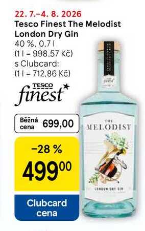 Tesco Finest The Melodist London Dry Gin 40%, 0.7 l