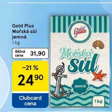 Gold Plus Mořská sůl jemná, 1 kg