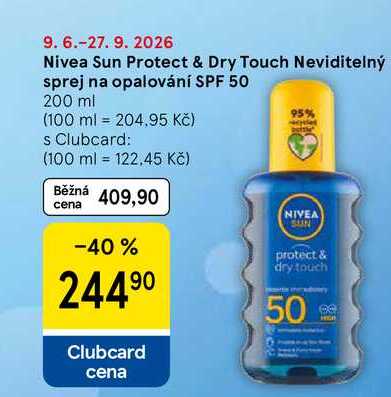 Nivea Sun Protect & Dry Touch Neviditelný sprej na opalování SPF 50, 200 ml