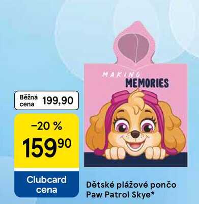Dětské plážové pončo Paw Patrol Skye