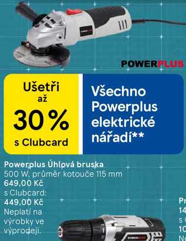 Powerplus Úhlová bruska 500 W. průměr kotouče 115 mm