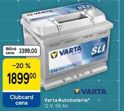 Varta Autobaterie, 12 V. 56 Ah
