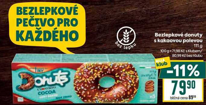 Bezlepkové donuty s kakaovou polevou 111 g