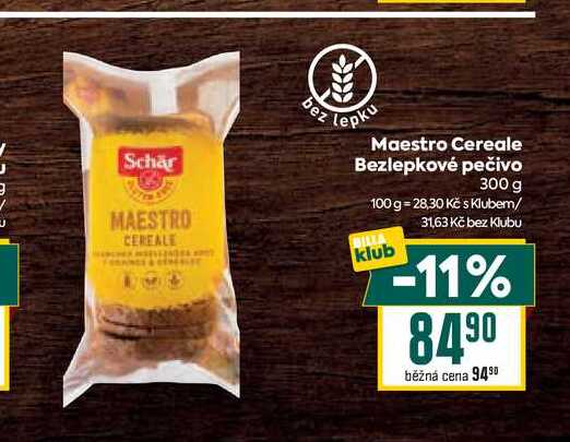 Maestro Cereale Bezlepkové pečivo 300 g