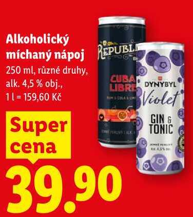 Alkoholický míchaný nápoj, 250 ml