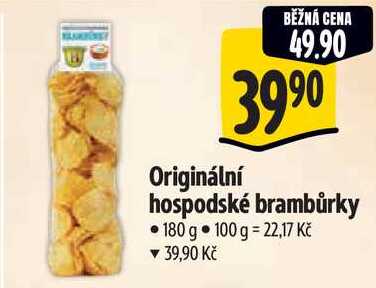 Originální hospodské brambůrky, 180 g