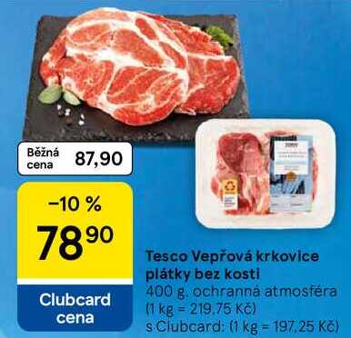 Tesco Vepřová krkovice plátky bez kosti, 400 g 