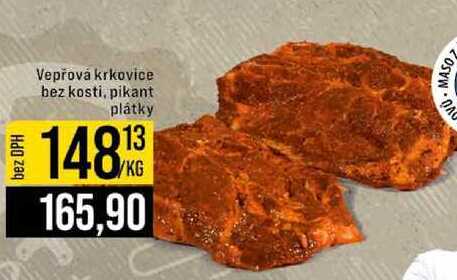 Vepřová krkovice bez kosti, pikant plátky 1kg