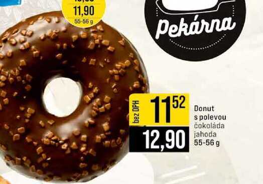 Donut s polevou čokoláda jahoda 55-56 g
