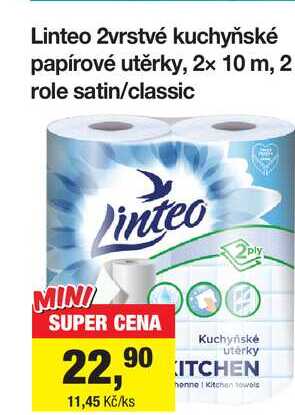 Linteo 2vrstvé kuchyňské papírové utěrky 2 role