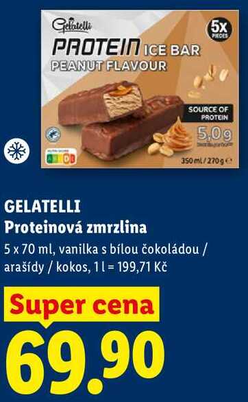 GELATELLI Proteinová zmrzlina, 5 x 70 ml