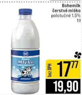 Bohemilk čerstvé mléko polotučné 1,5% 1l
