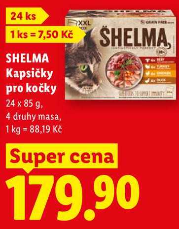 SHELMA Kapsičky pro kočky, 24 x 85 g