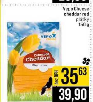Vepo Cheese cheddar red plátky 150 g