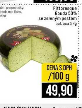 Pittoresque Gouda 50% se zeleným pestem bal. cca 5 kg 100g