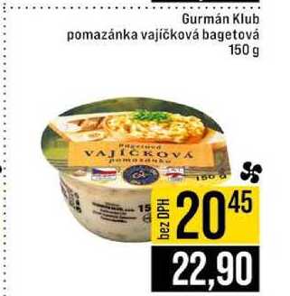 Gurmán Klub pomazánka vajíčková bagetová 150 g