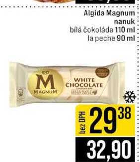 Algida Magnum nanuk bílá čokoláda 110 ml la peche 90 ml