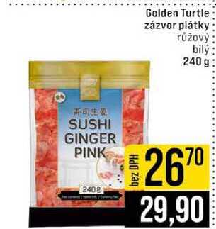 Golden Turtle zázvor plátky růžový bily 240 g