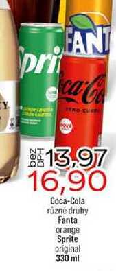 Coca-Cola různé druhy Fanta orange Sprite original 330 ml