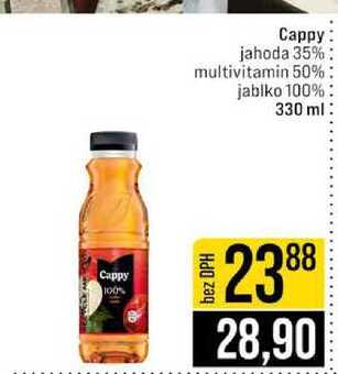 Cappy jahoda 35%2 multivitamin 50% jablko 100% 330 ml