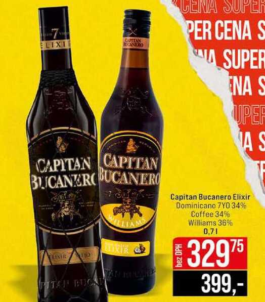 Capitan Bucanero Elixir Dominicano 7YO 34% Coffee 34% Williams 36% 0,7l