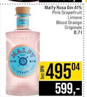 Malfy Rosa Gin 41% Pink Grapefruit Limone Blood Orange Originale 0,7l