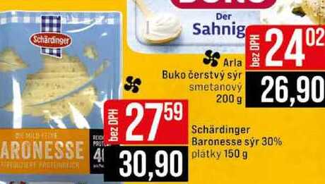 Schärdinger Baronesse sýr 30% plátky 150 g