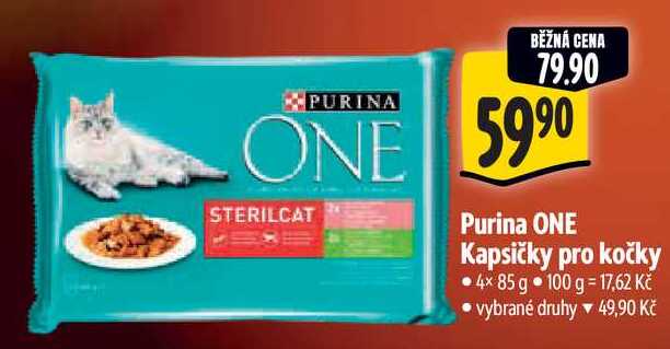 Purina ONE Kapsičky pro kočky, 4x 85 g