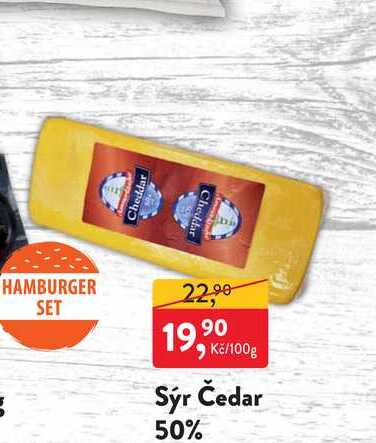 Sýr Čedar 50% 100g