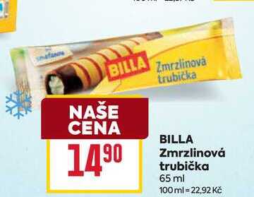BILLA Zmrzlinová trubička 65 ml