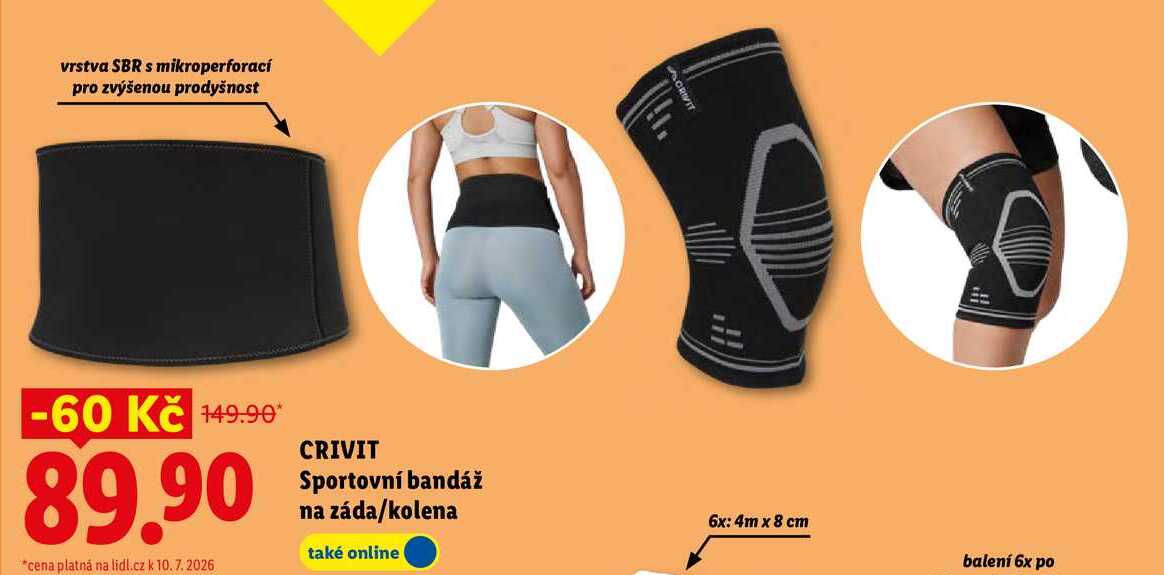 CRIVIT Sportovní bandáž na záda/kolena