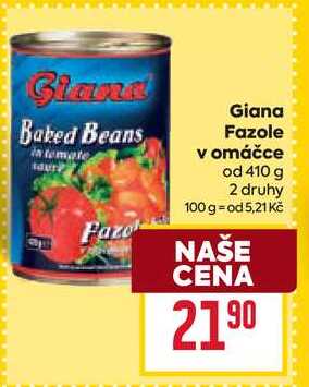 Giana Fazole v omáčce od 410 g