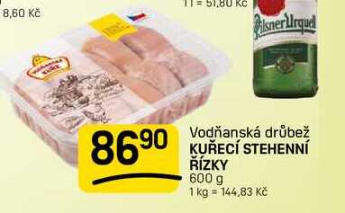 Vodňanská drůbež KUŘECÍ STEHENNÍ ŘÍZKY 600g