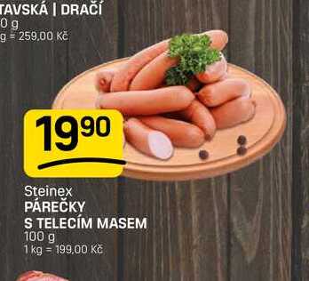 Steinex PÁREČKY S TELECÍM MASEM 100g