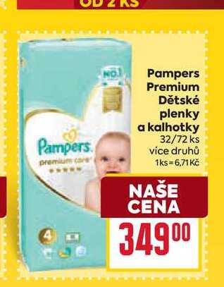 Pampers premium Dětské plenky a kalhotky 32/72 ks