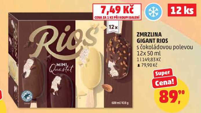 ZMRZLINA GIGANT RIOS s čokoládovou polevou, 12x 50 ml