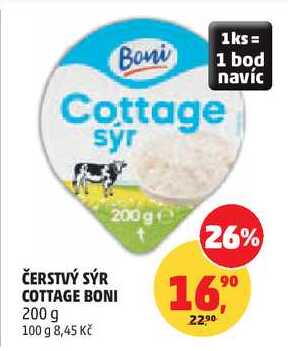 ČERSTVÝ SÝR COTTAGE BONI, 200 g
