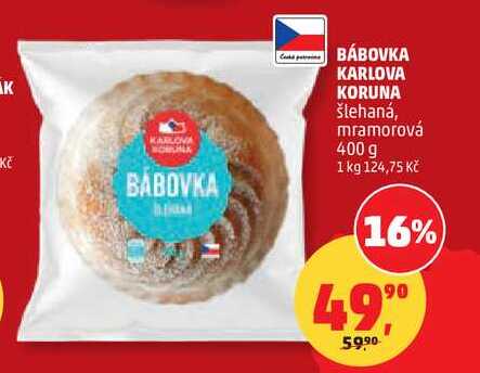 BÁBOVKA KARLOVA KORUNA šlehaná, mramorová, 400 g