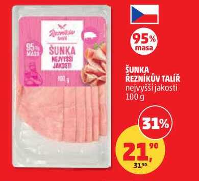 ŠUNKA ŘEZNÍKŮV TALÍŘ nejvyšší jakosti, 100 g