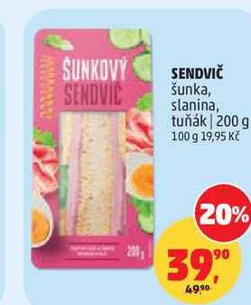 SENDVIČ šunka, slanina, tuňák, 200 g