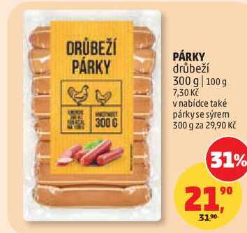 PÁRKY drůbeží, 300 g
