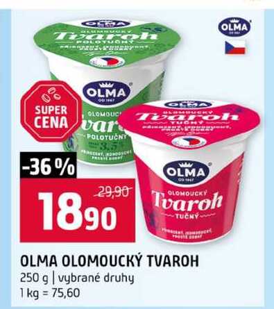 OLMA OLOMOUCKÝ TVAROH 250 g vybrané druhy