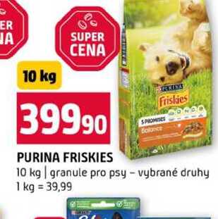 PURINA FRISKIES 10 kg granule pro psy vybrané druhy