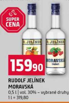 RUDOLF JELÍNEK MORAVSKÁ 0,5l vol. 30% vybrané druhy