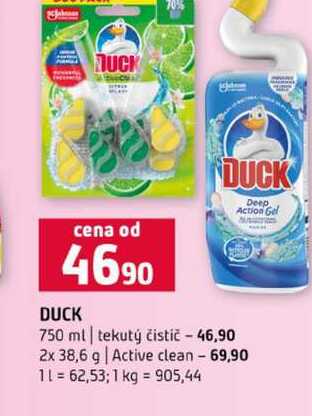 DUCK 750 ml tekutý čistič 2x 38,6 g Active clean