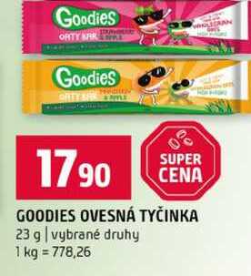 GOODIES OVESNÁ TYČINKA 23 g vybrané druhy