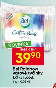 Bel Rainbow vatové tyčinky 160 ks sáček