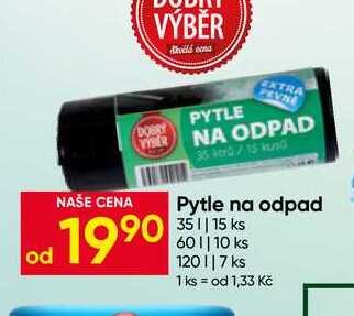 DOBRÝ VÝBĚR Pytle na odpad 35l 15ks