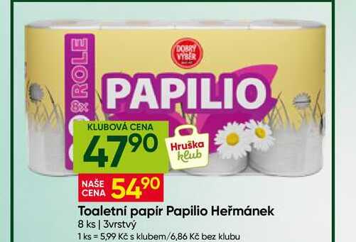 Papilio Toaletní papír Heřmánek 8 ks 3vrstvý