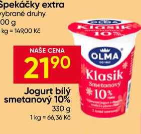 OLMA Klasik Smetanový Jogurt bílý 10% 330g